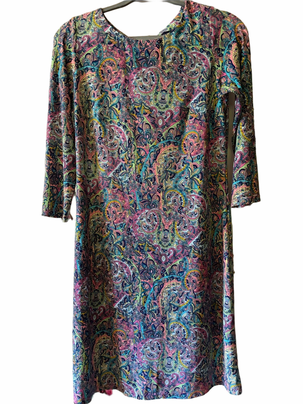 Tommy Hilfiger multi color paisley 3/4 sleeve size 6 dress.